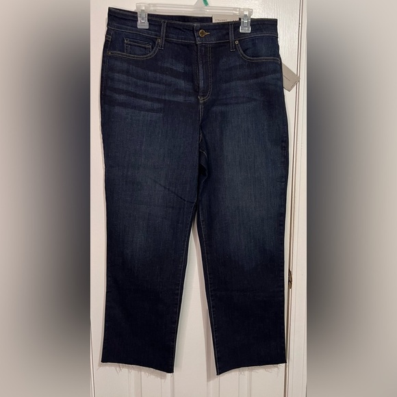 NYDJ NEW Women’s size 16 Jenna Straight Ankle Dark Wash Jeans with raw edge hem - Picture 2 of 8